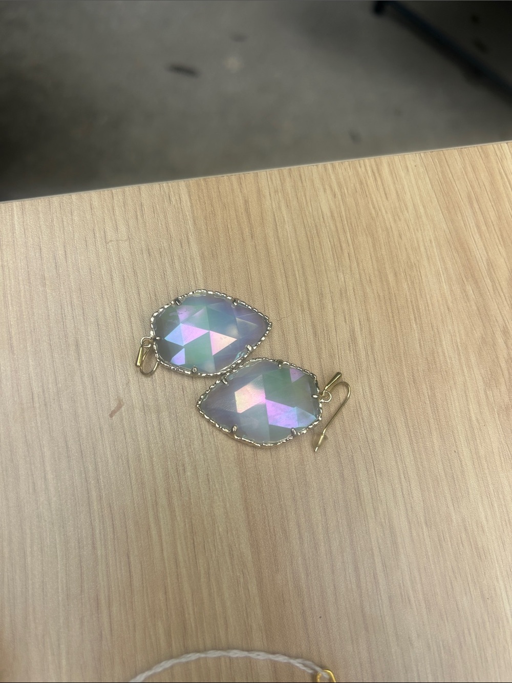 Kendra Scott Iridescent Faceted Drop Earrings with Gold Frame